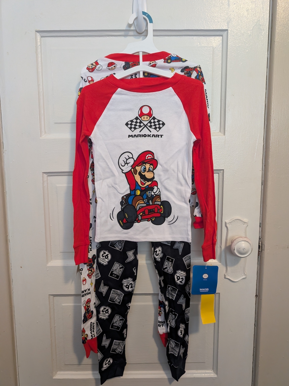 Nintendo Mario Kart Kids Long-Sleeve Cotton Pajama Matching Set 4 Pieces Size 6